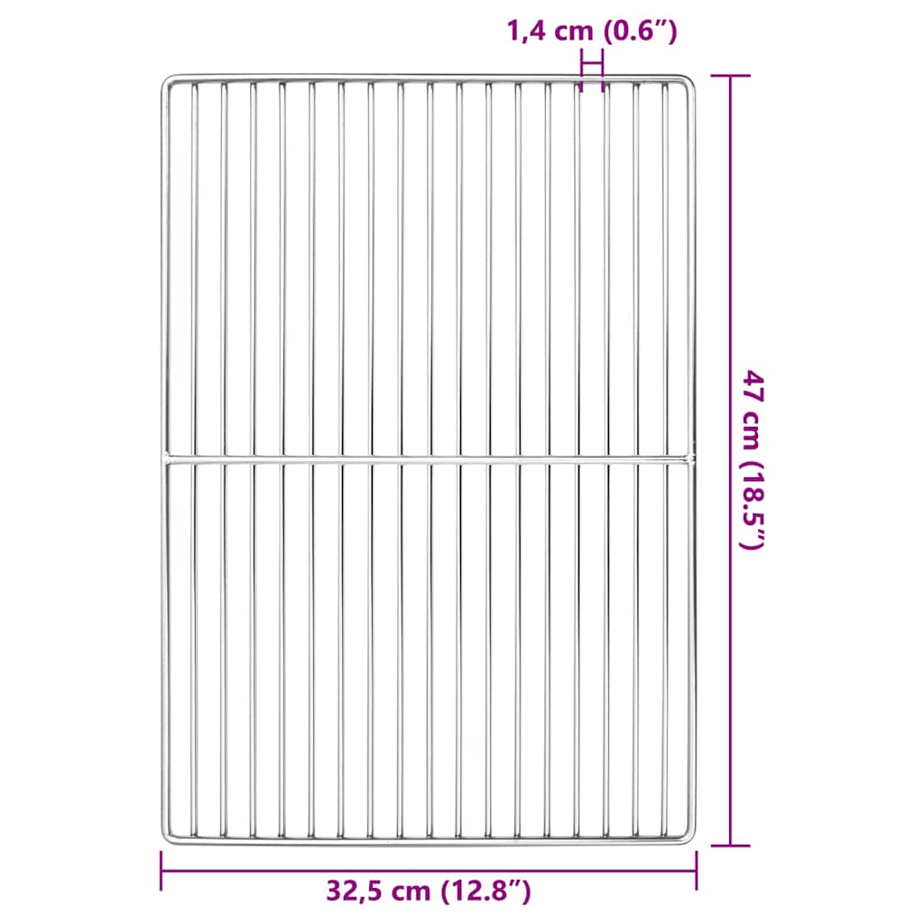 Grillrost Silber 40 x 30 cm Edelstahl