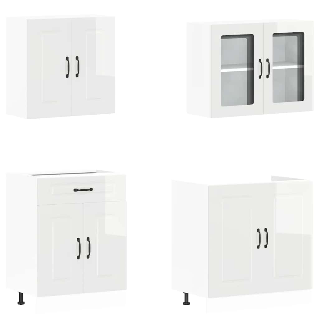 4-tlg. Küchenschrank-Set Kalmar Weiß Holzwerkstoff