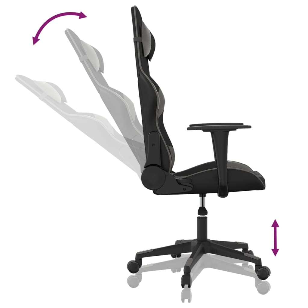 Gaming-Stuhl mit Massagefunktion Schwarz und Blau Kunstleder