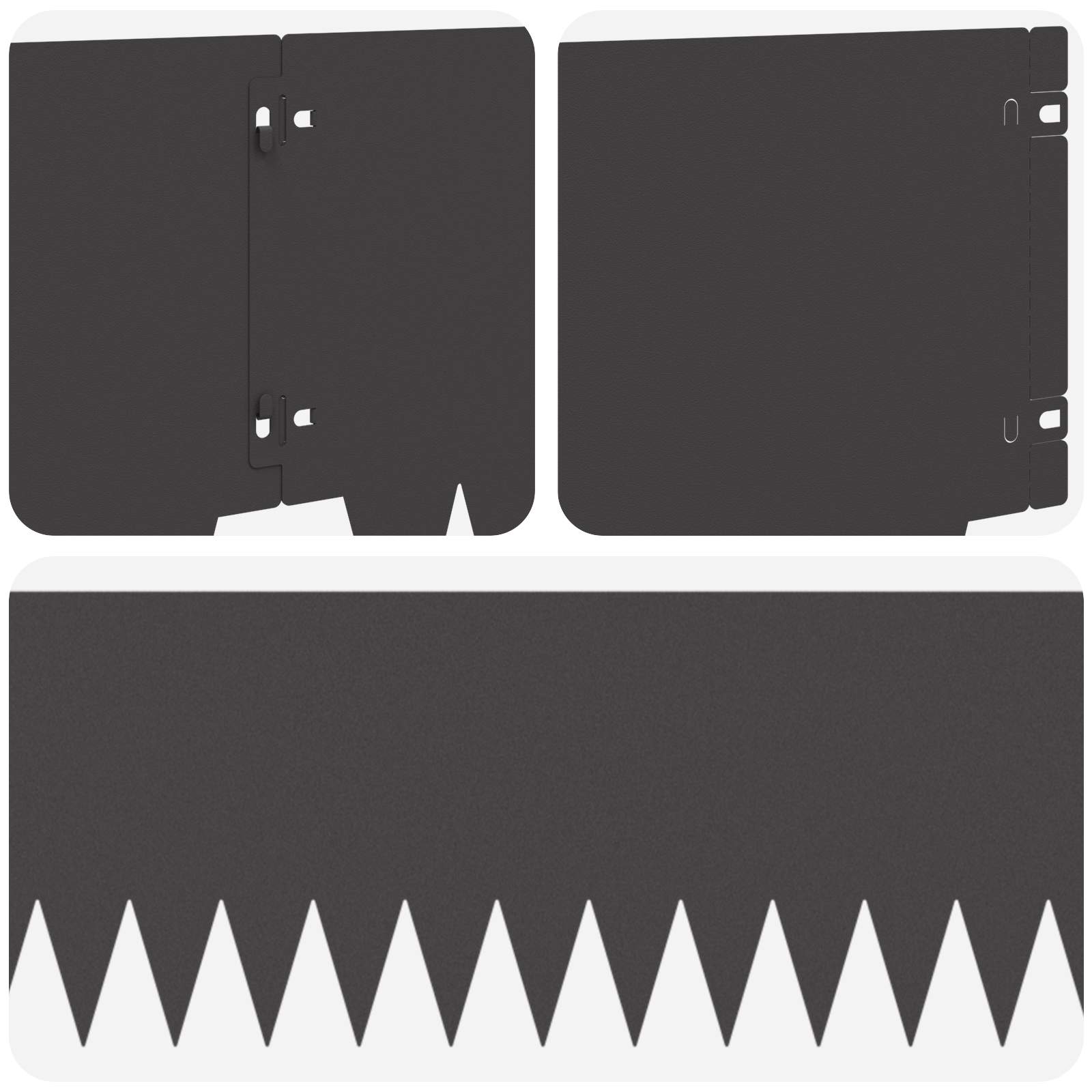 Raseneinfassung 10 pcs Länge Höhe 103 x 15 cm Stahl Schwarz