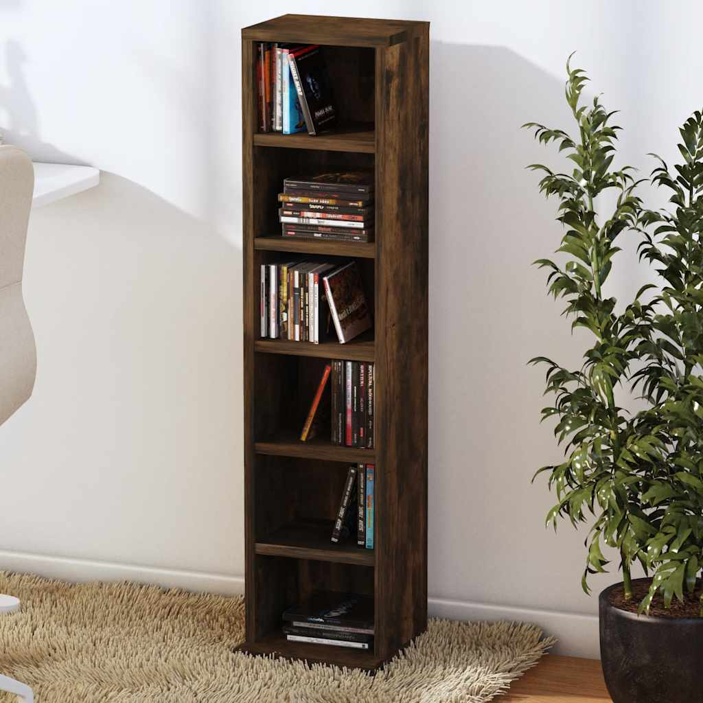 CD-Schrank Weiß 21x20x88 cm Holzwerkstoff