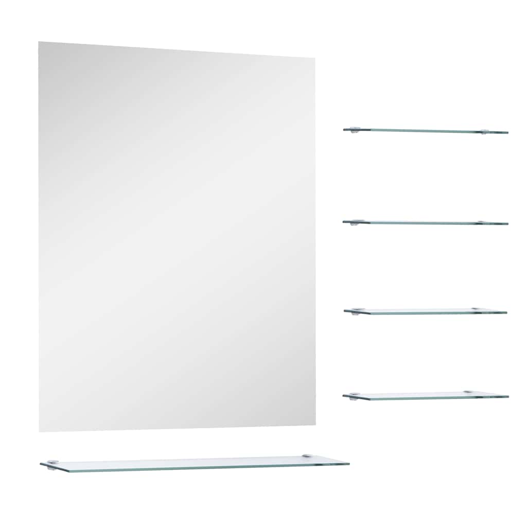 Wandspiegel mit Regal 50×60 cm Hartglas