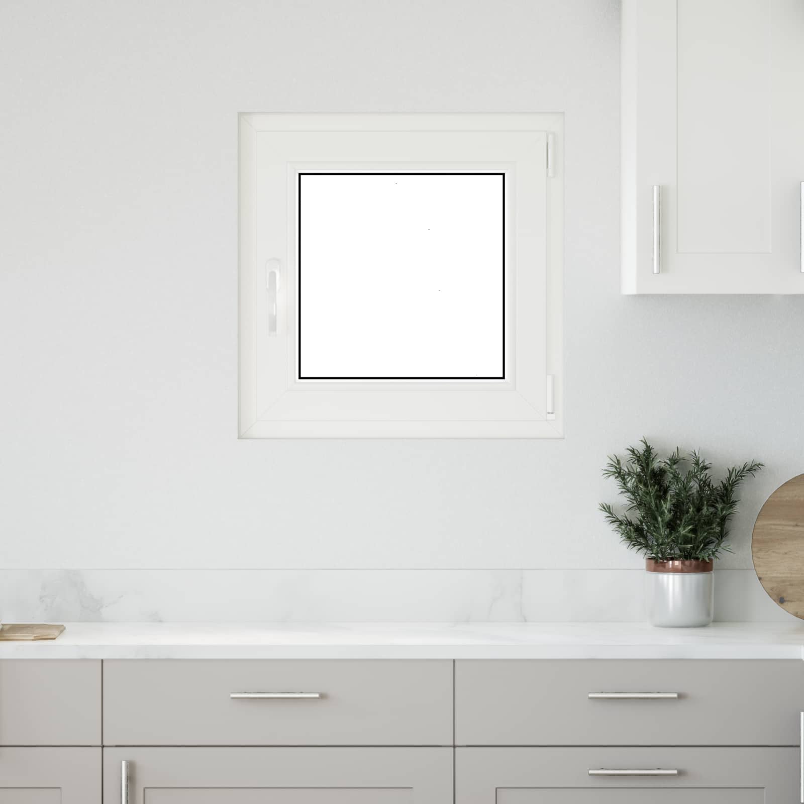 Kellerfenster RISOR 50 x 50 cm PVC und Glas Weiß
