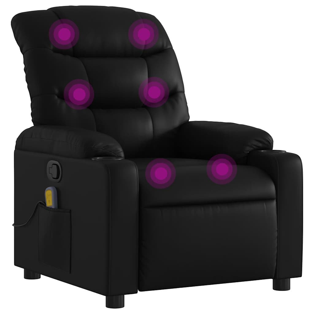 Massage-Relaxsessel, Kunstleder, Schwarz