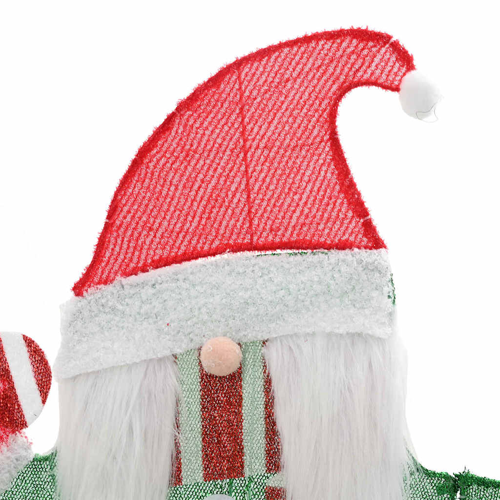 Beleuchteter Weihnachtsmann Warmes Weiß 70 x 62 cm Lamé-Stoff