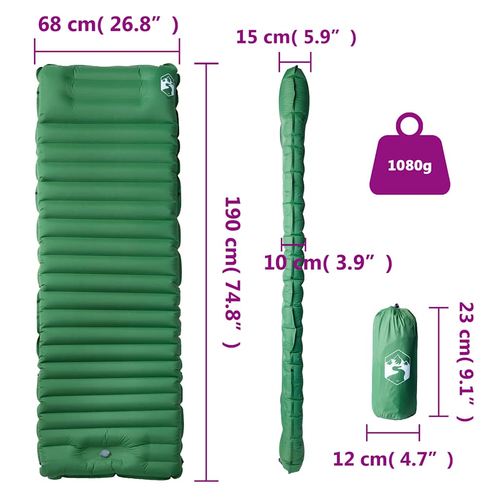 Selbstaufblasende Isomatte mit Kissen Grau