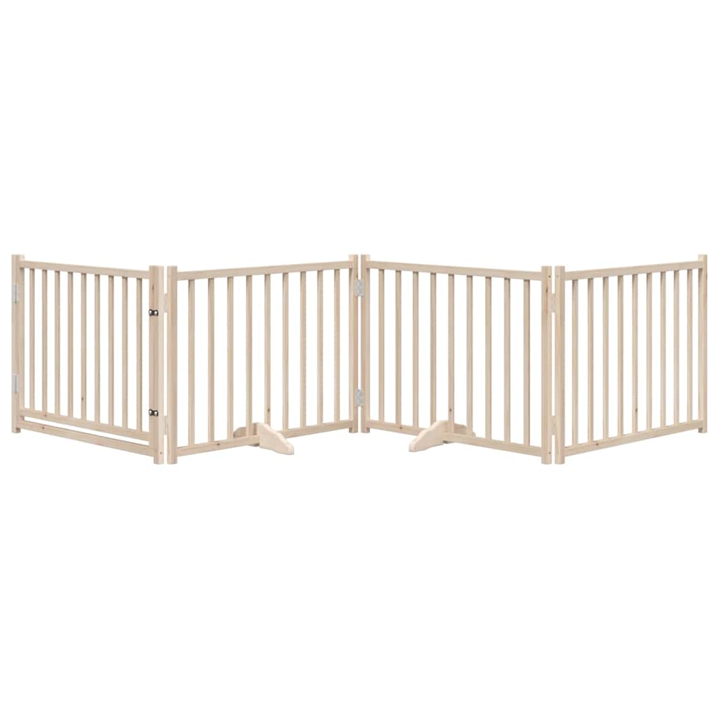 3-tlg. Hundetor Faltbar 150 cm Massivholz Tanne