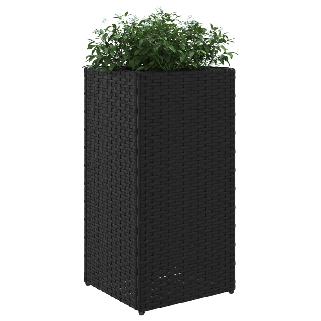 Pflanzkübel 2 Stk. Schwarz 40x40x80 cm Poly Rattan