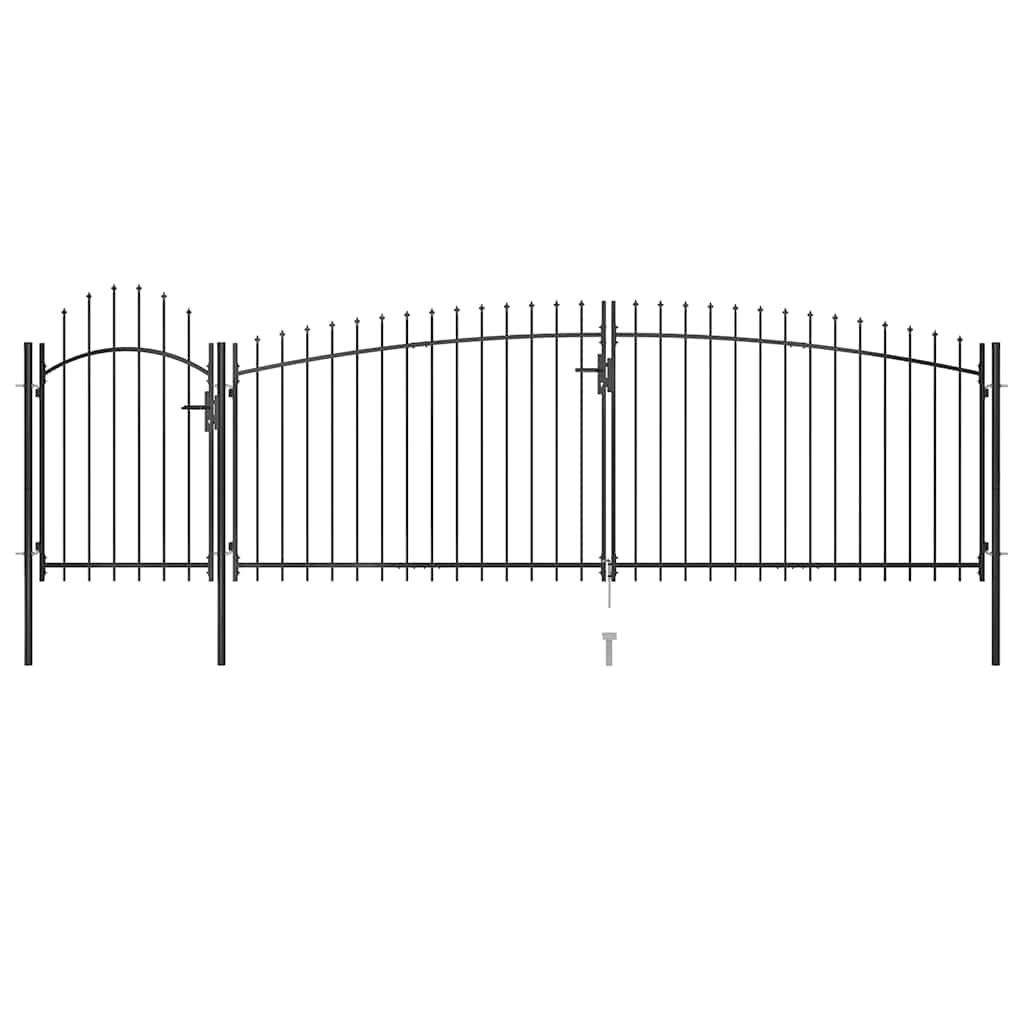 Gartentor Woerden mit Speerspitze 5x1 m Schwarz