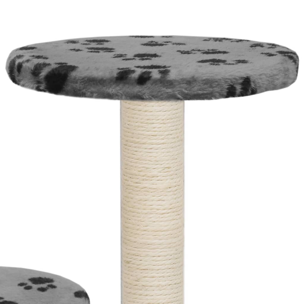 Katzenbaum mit Sisal-Kratzsäulen 60 cm Grau