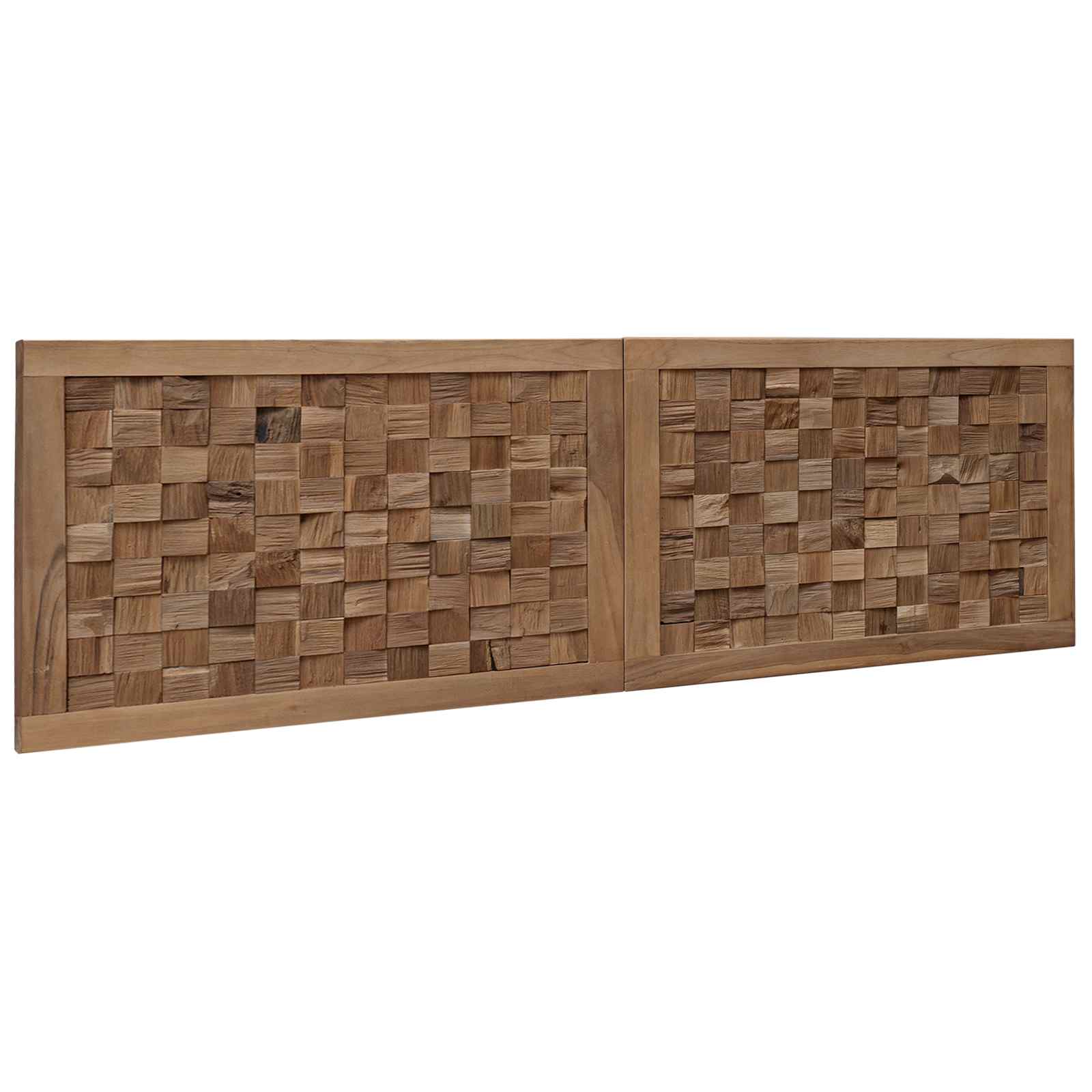 Bettkopfteil Natur Massivholz Teak