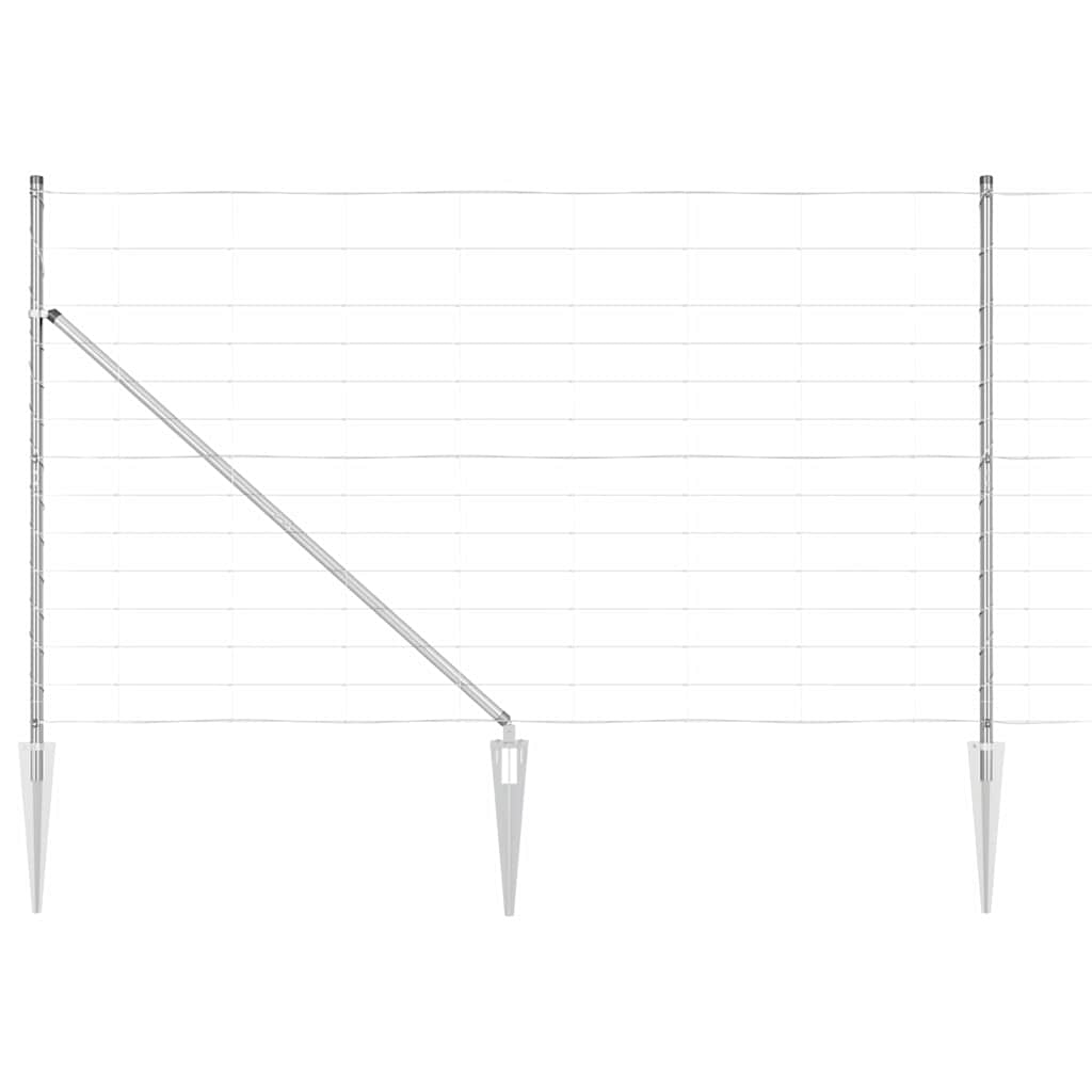 Ground Fix Geschweißter Drahtzaun 25 x 0,8 m Silber Netz