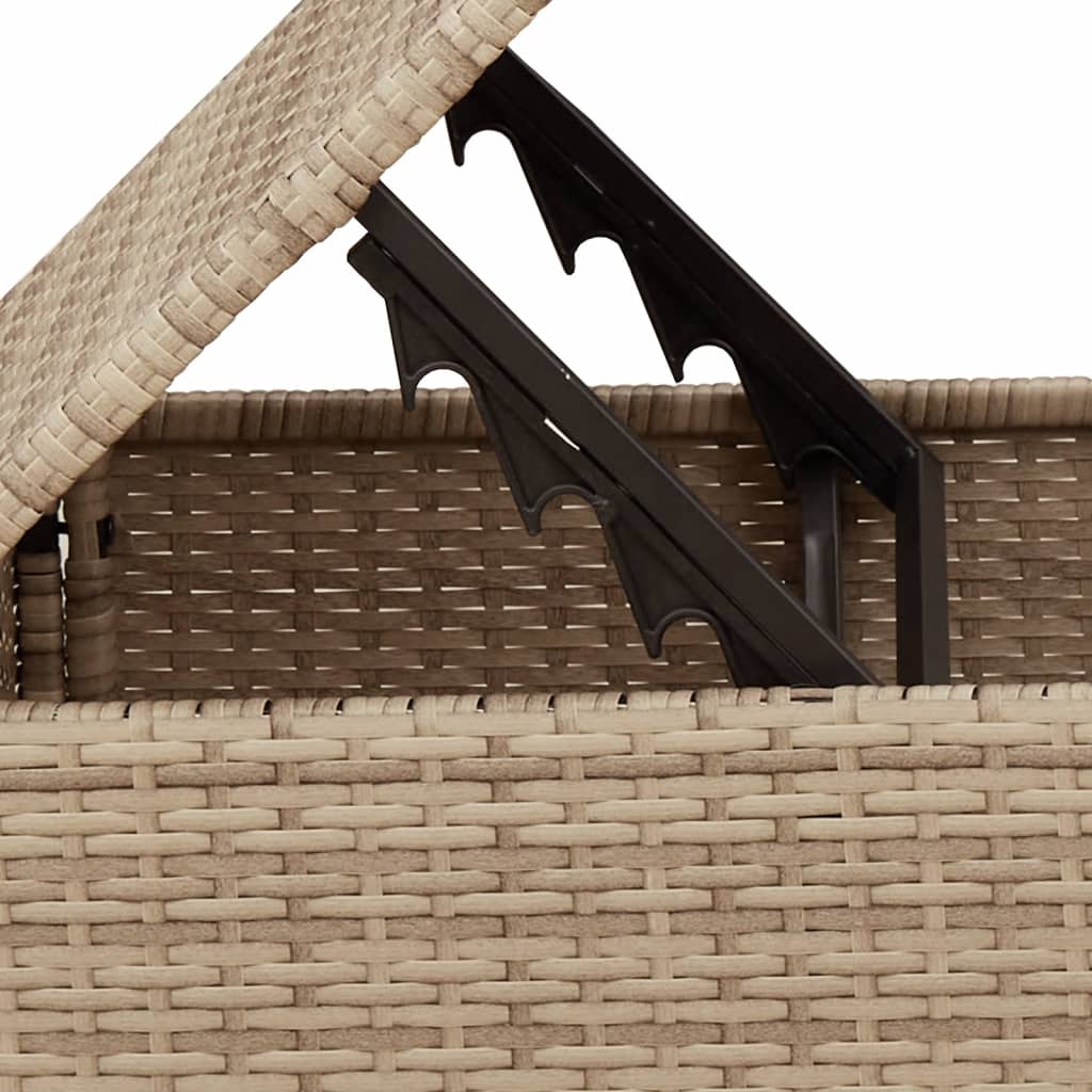 Gartenhocker mit Kissen Schwarz 55x55x37 cm Poly Rattan