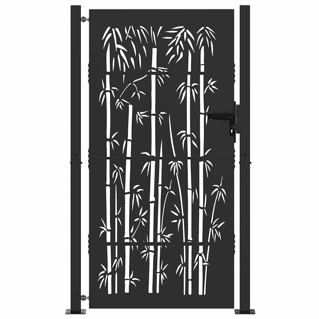 Gartentor 100x75 cm Cortenstahl Bambus-Design
