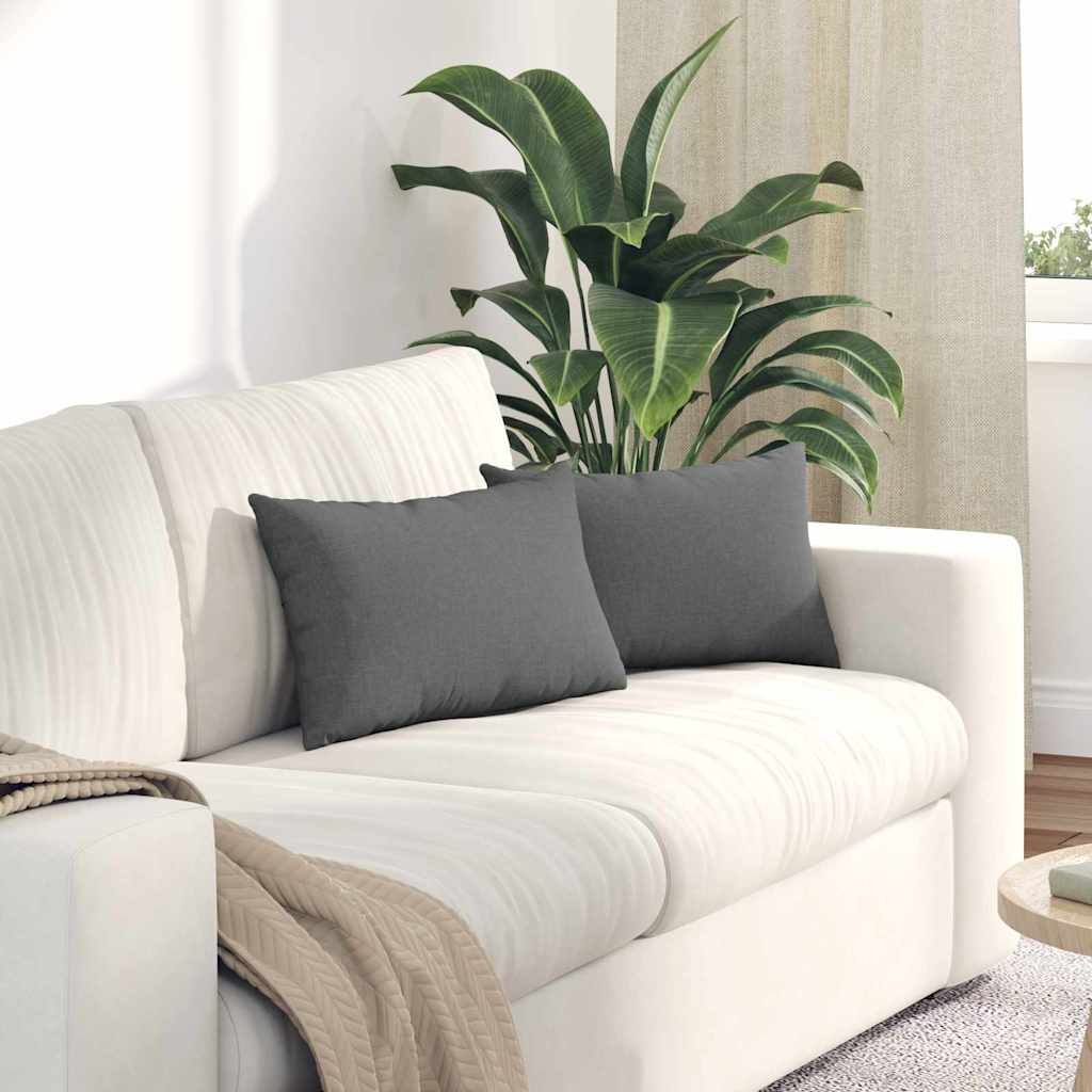 Sofakissen 2 pcs Hellgrau 50 x 30 cm Stoff