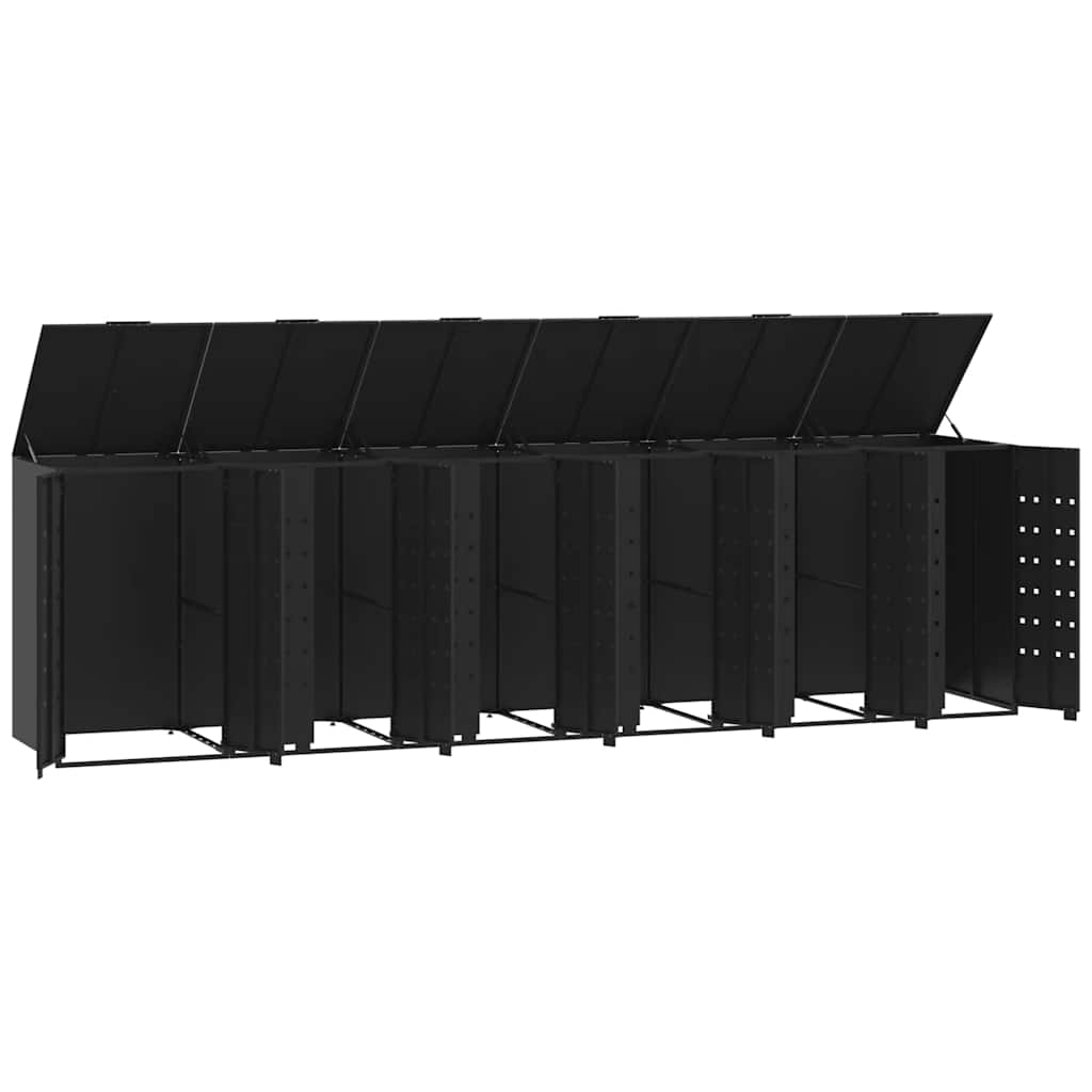 Mülltonnenbox für 2 Tonnen Schwarz 138x79x117 cm Stahl