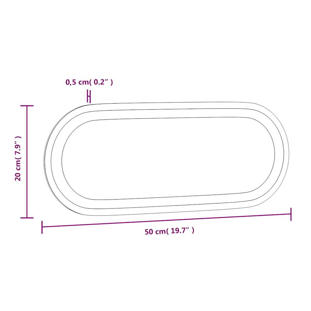 LED-Badspiegel 40x15 cm Oval