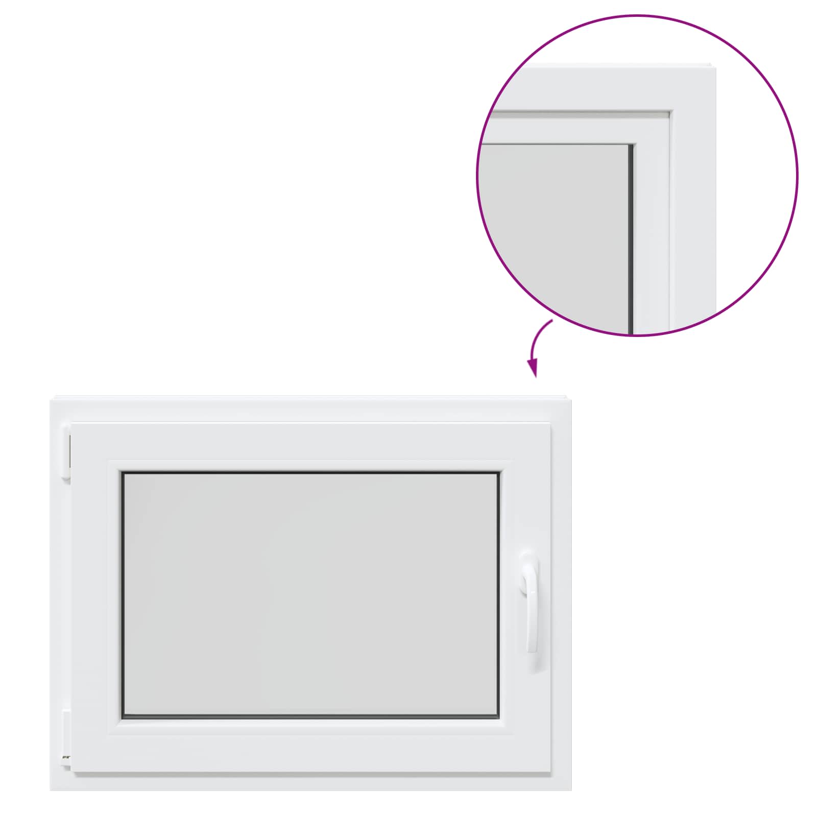 Kellerfenster RISOR 50 x 50 cm PVC und Glas Weiß