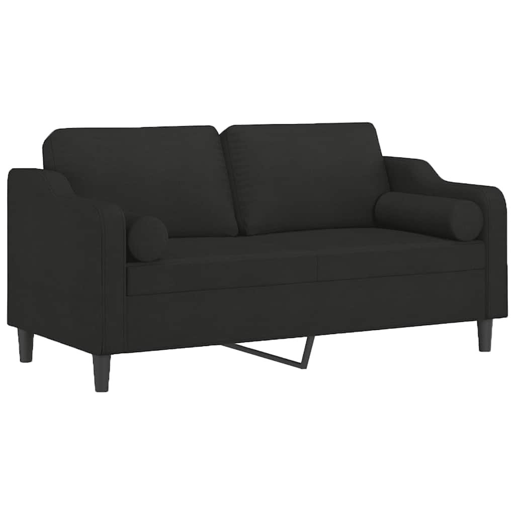 2-Sitzer-Sofa mit Zierkissen Braun 120 cm Stoff