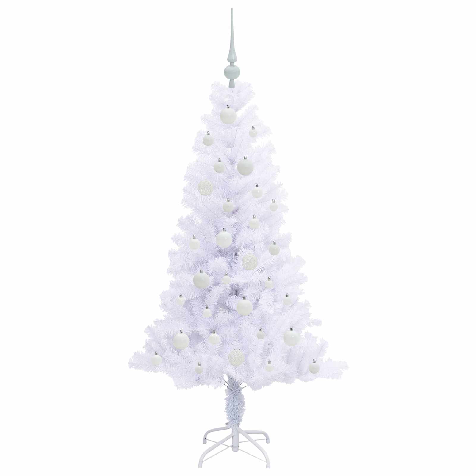 Künstlicher Weihnachtsbaum Weiß 120 cm PVC und Stahl