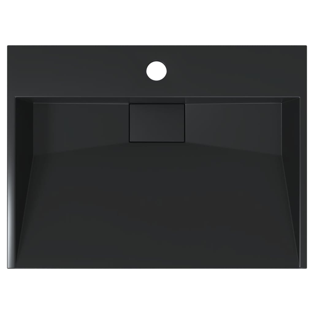 Waschbecken 60x38x11 cm Mineralguss/Marmorguss Mattschwarz