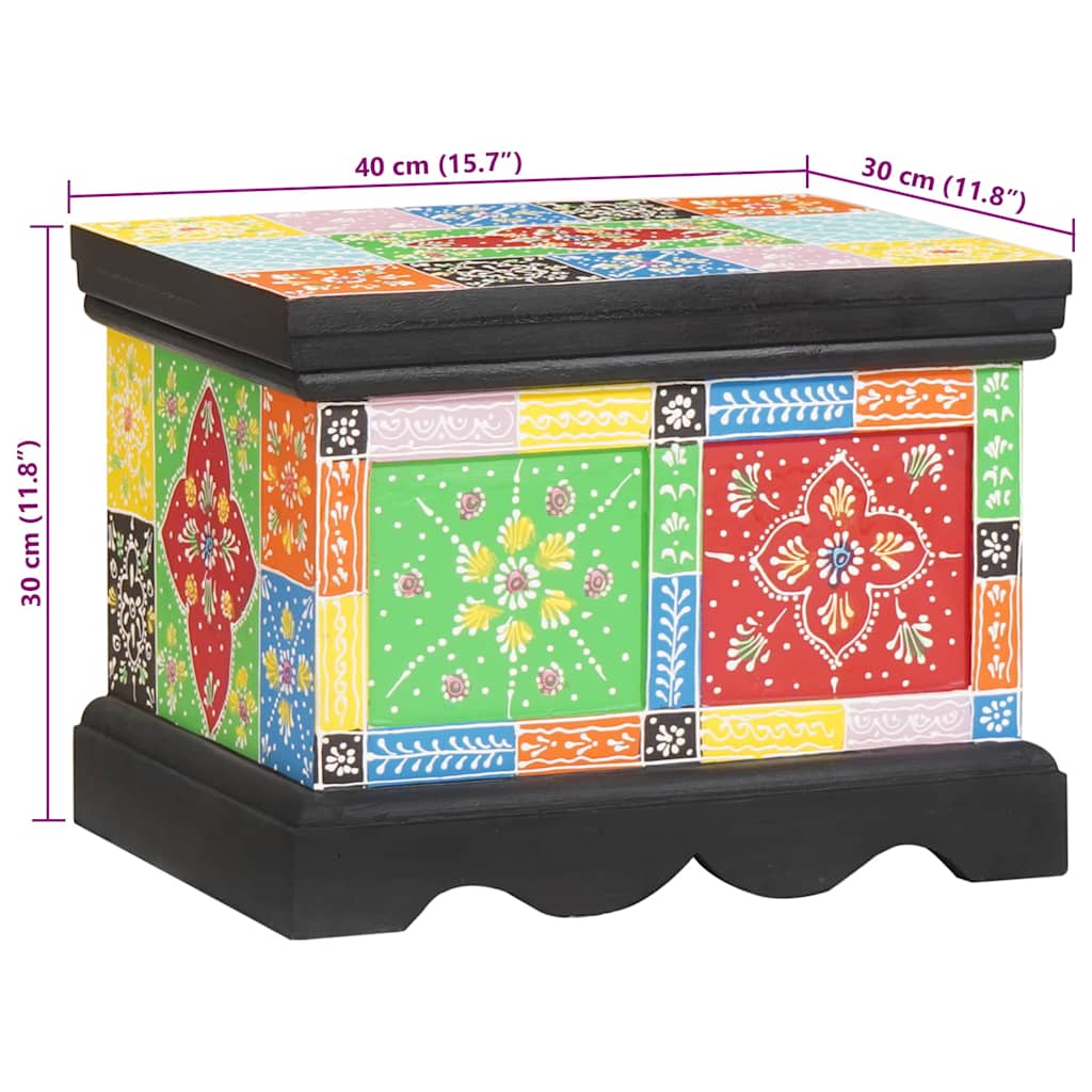 Aufbewahrungsbox Mehrfarbig 60 x 40 x 40 cm Massivholz Mango