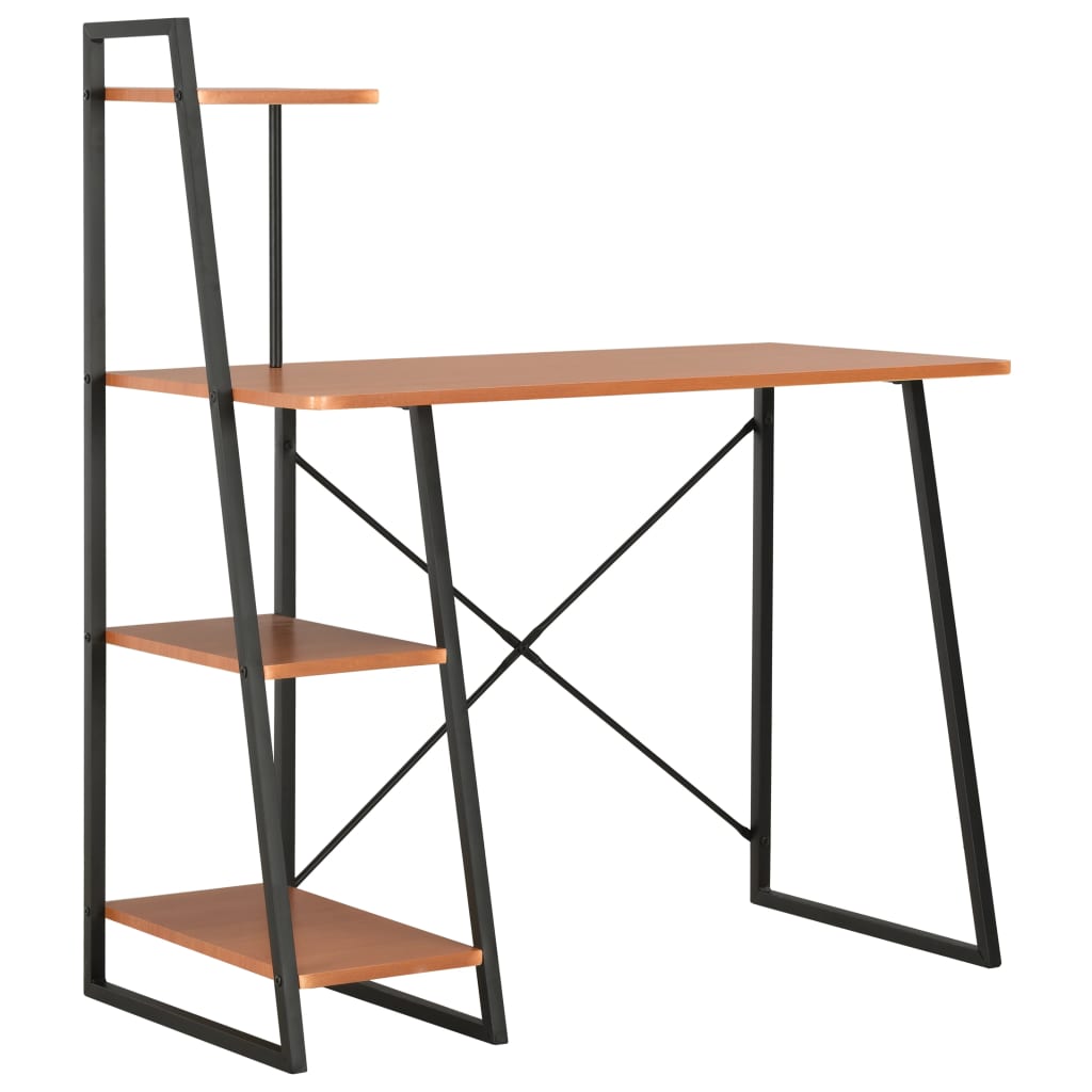 Schreibtisch mit Regaleinheit Weiß 102×50×117 cm