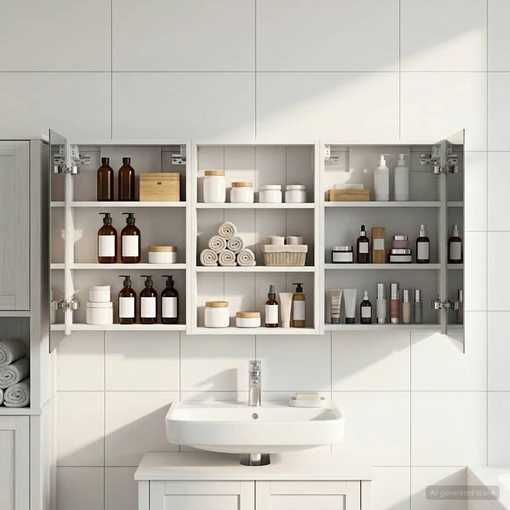 Badezimmerschrank-Set 3 pcs 80 x 10,5 x 50 cm Holzwerkstoff