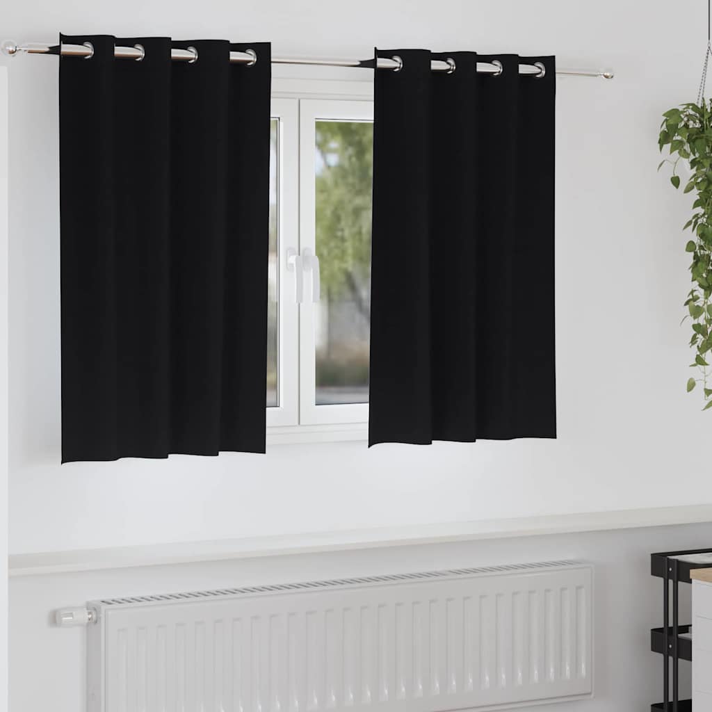 Verdunkelungs-Vorhänge mit Ringen 2 pcs Beige 140 x 140 cm