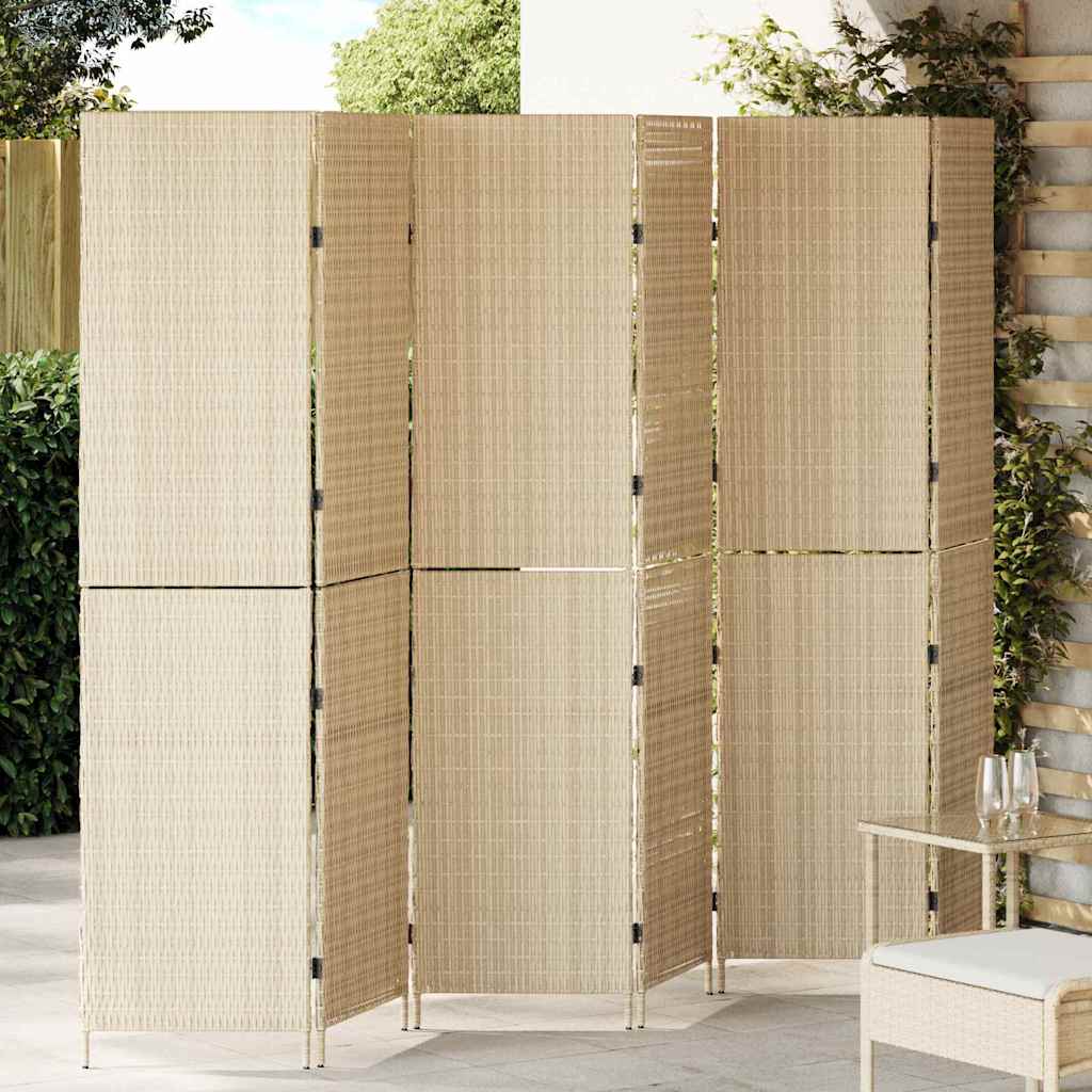Raumteiler Schwarz 146 x 180 cm Poly-Rattan
