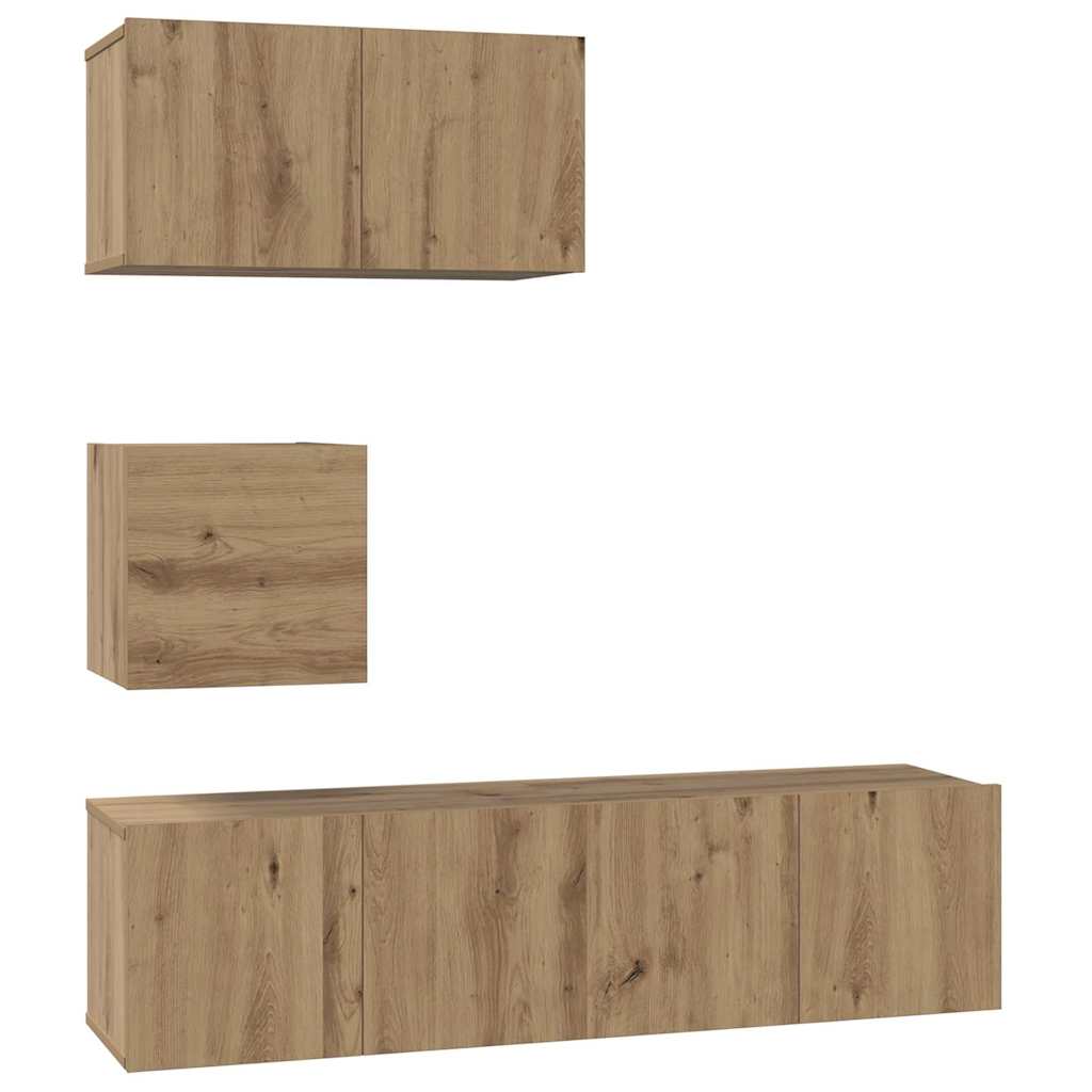 4-tlg. TV-Schrank-Set Weiß Holzwerkstoff