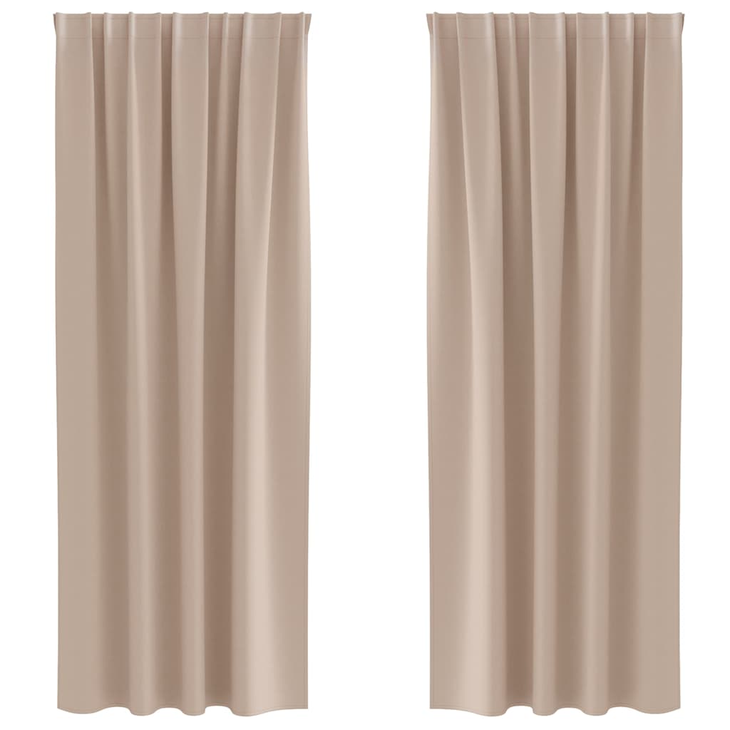 Verdunkelungs-Vorhänge mit Ringen 2 pcs Beige 140 x 140 cm
