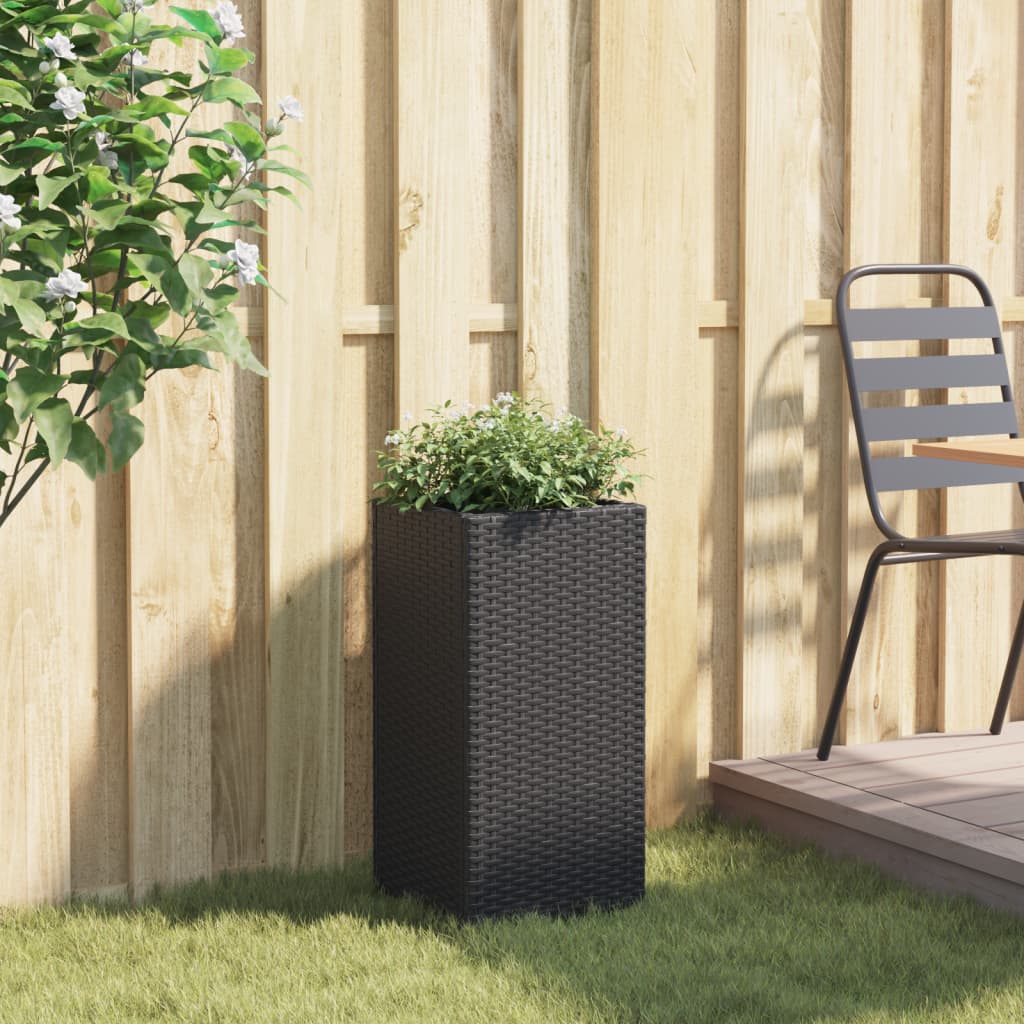 Pflanzkübel 2 Stk. Schwarz 40x40x80 cm Poly Rattan