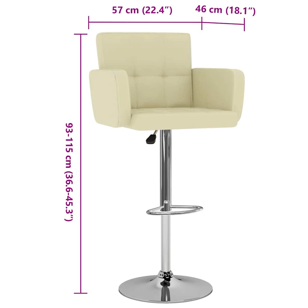 Barhocker 2 Stk. Weiß Kunstleder