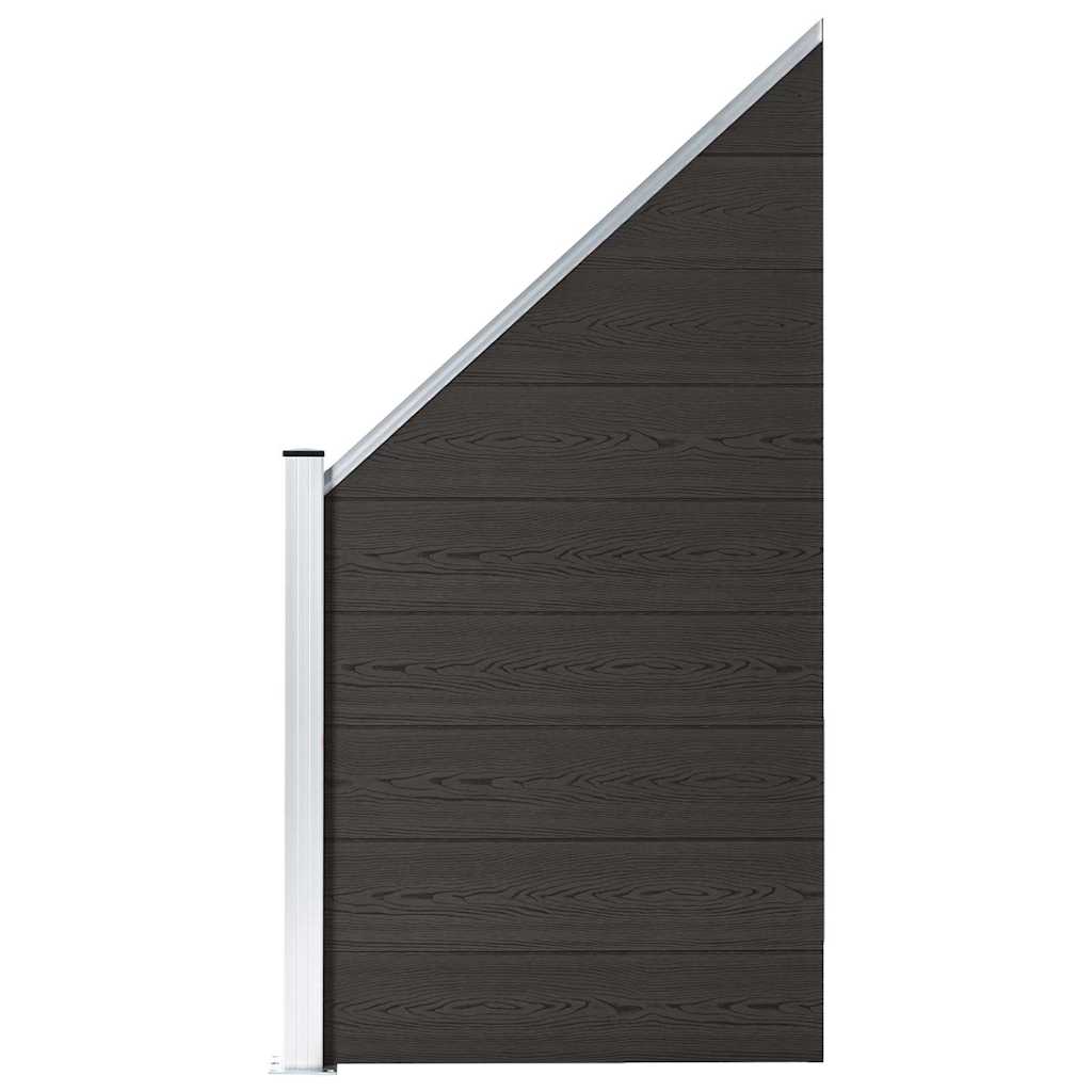 Zaunelement WPC 180x186 cm Schwarz