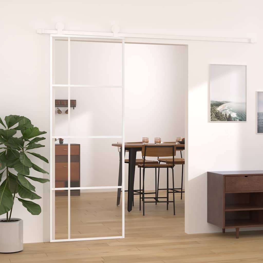 Schiebetür ESG-Glas und Aluminium 76x205 cm Schwarz