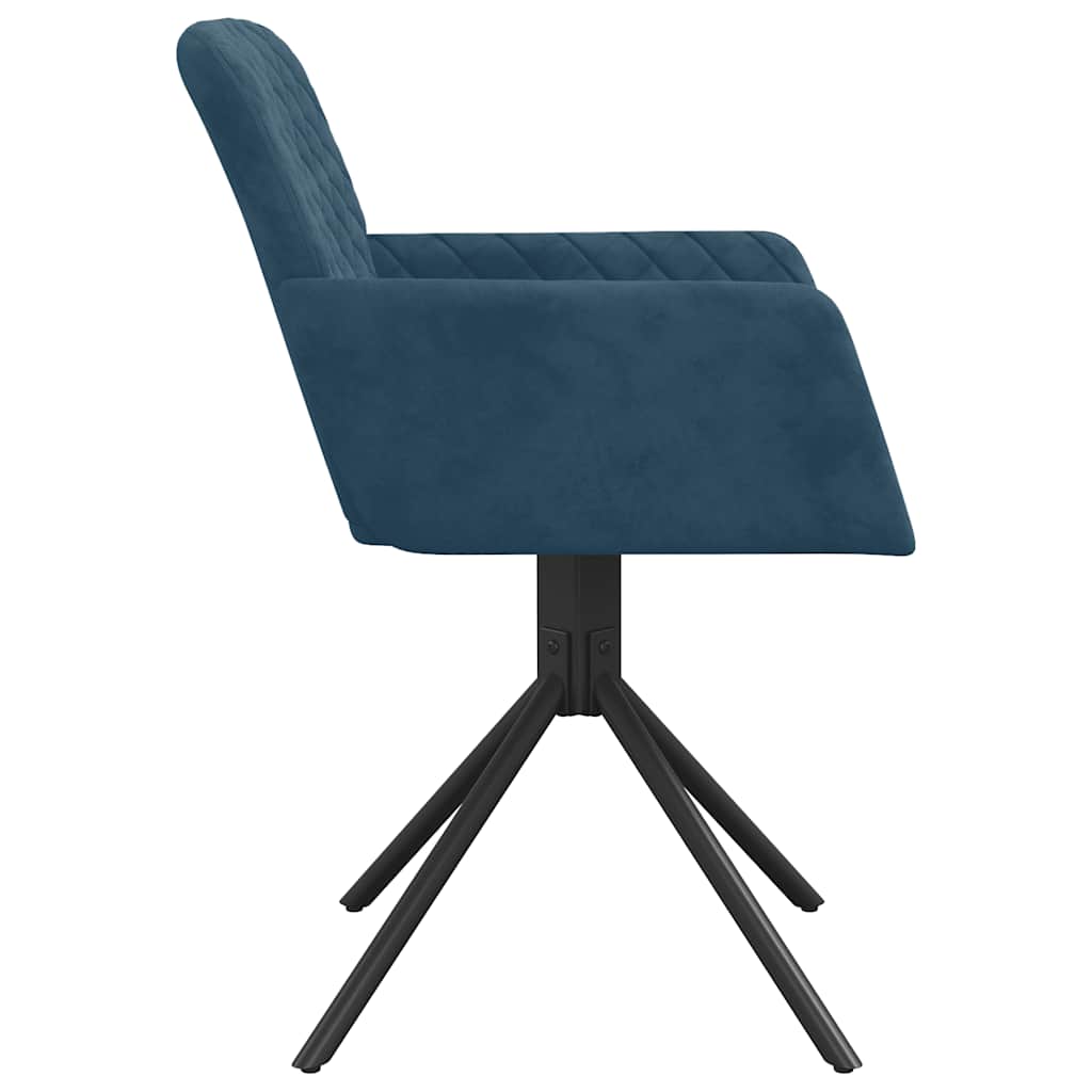 Esszimmerstühle 2 Stk. Drehbar Blau Samt