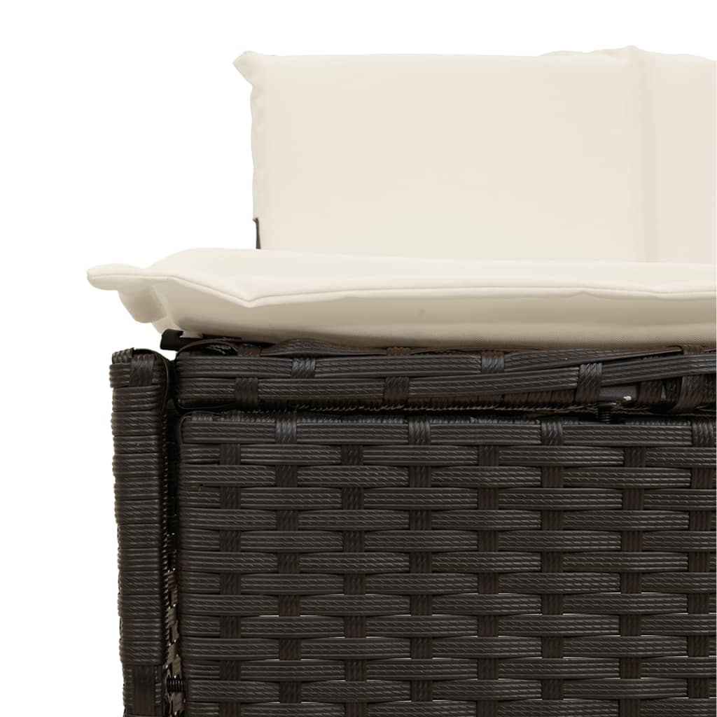 Whirlpool-Bänke mit Auflagen 2 Stk. Grau Poly Rattan