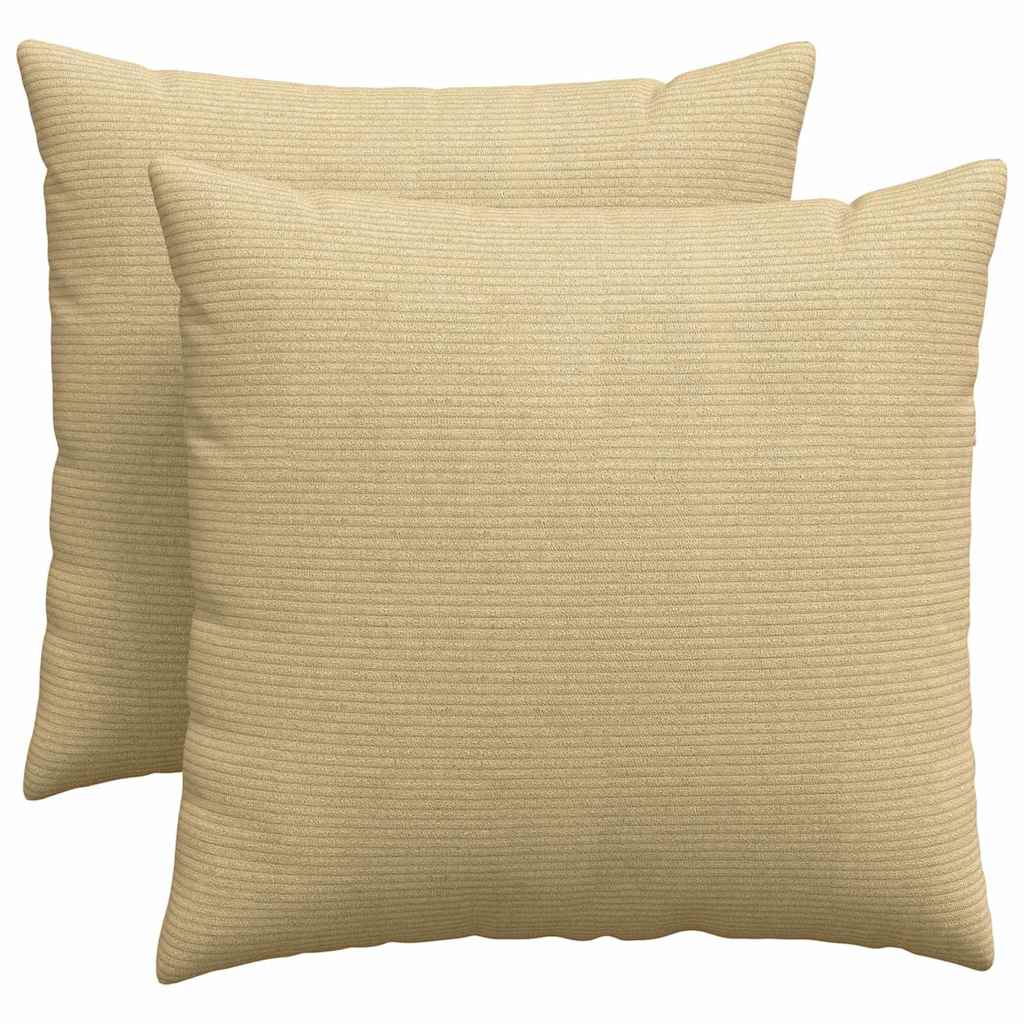 Sofakissen 2 Stück Hellgrau 50 x 30 cm Cordstoff
