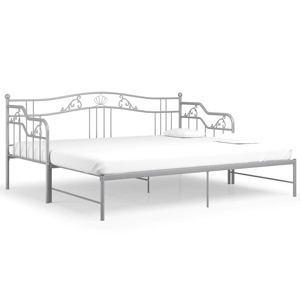Ausziehsofa Bettgestell Schwarz Metall 90x200 cm