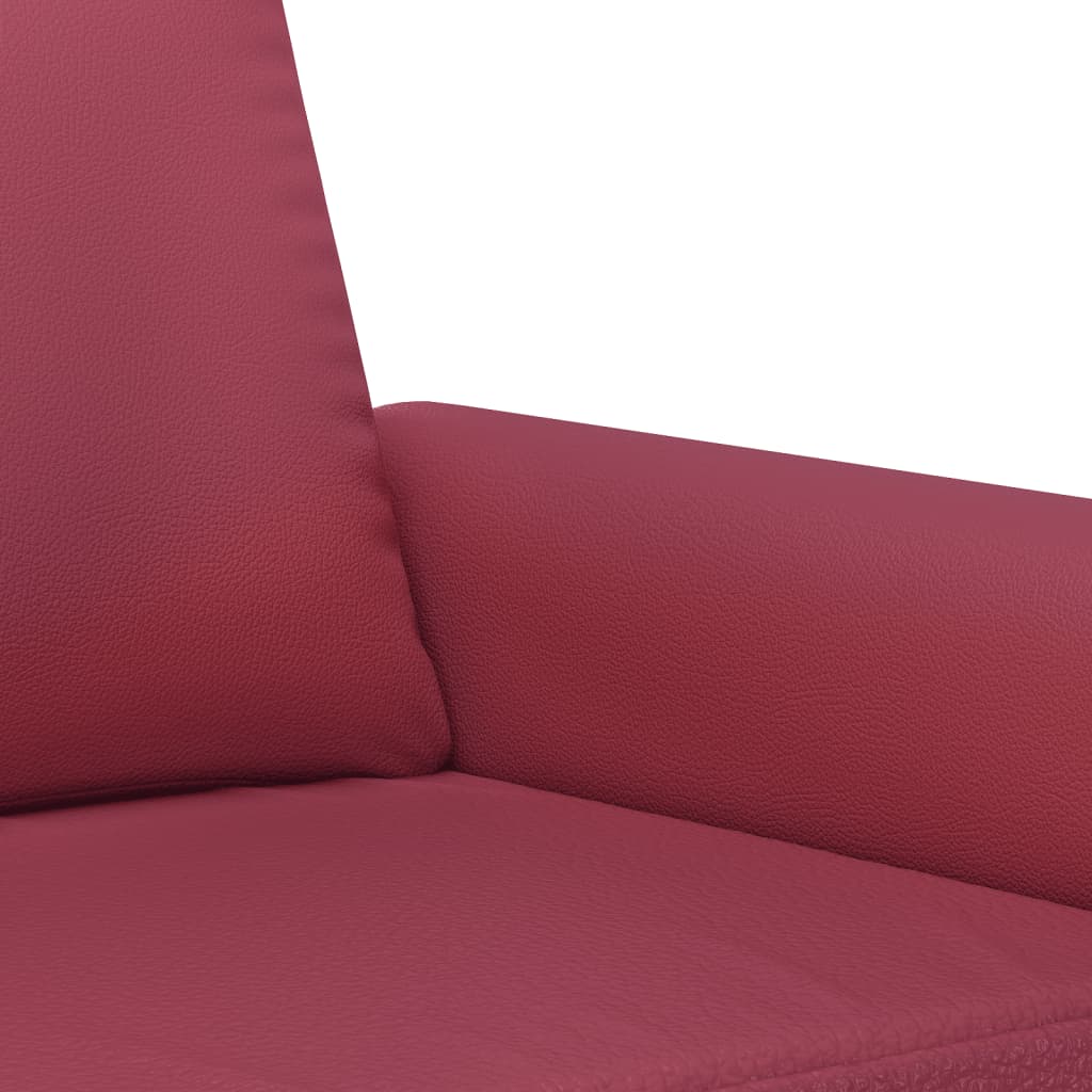 3-tlg. Sofagarnitur mit Kissen Creme Kunstleder
