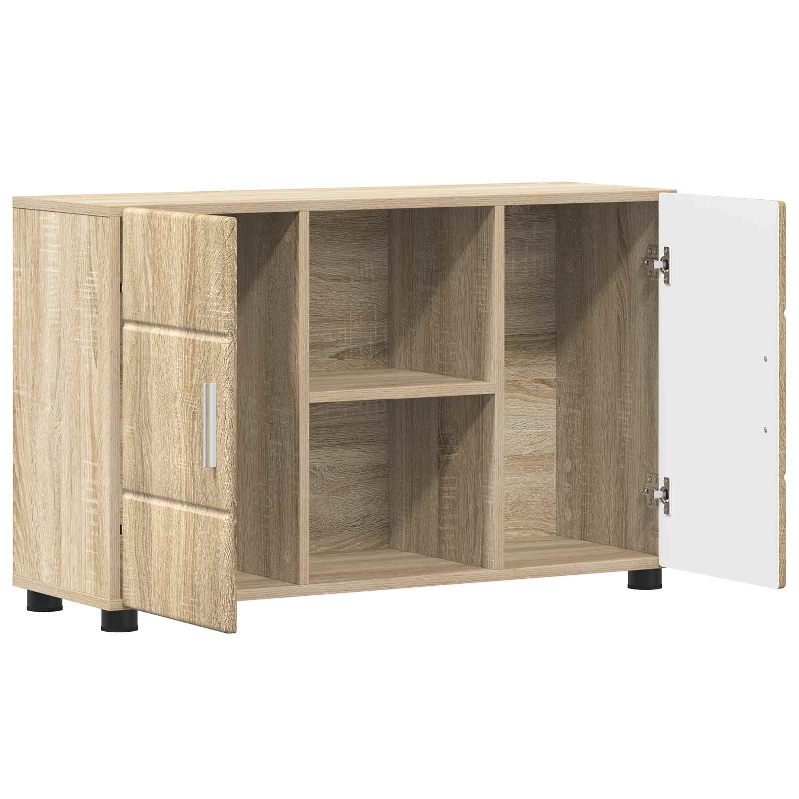 Highboard mit Regal FLORIN Weiß 60 x 35 x 182 cm Holzwerkstoff
