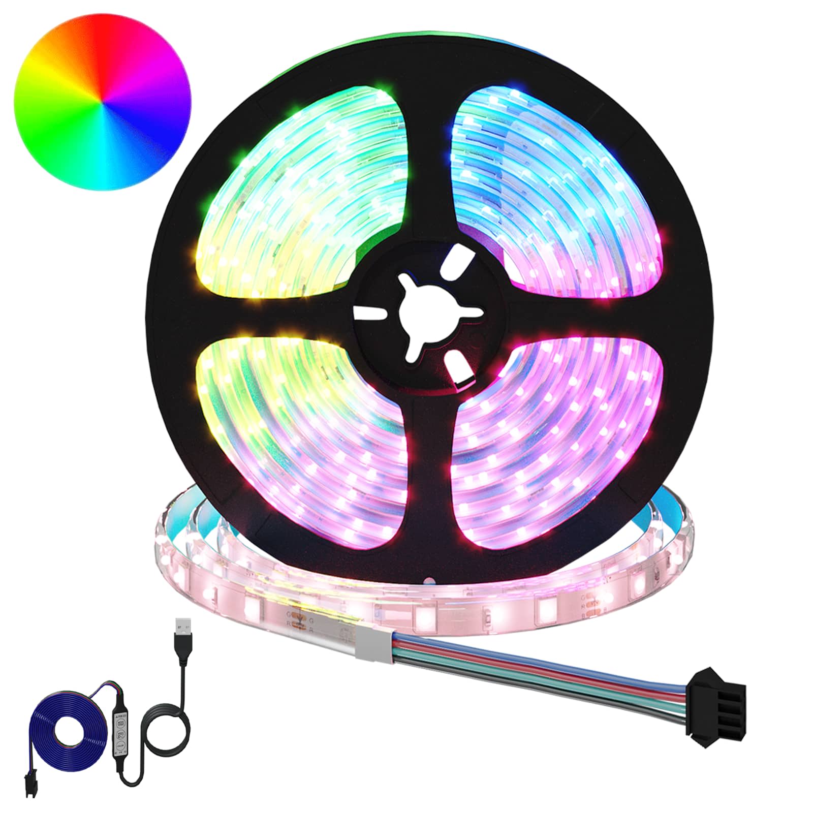 LED Streifen 2 pcs Schwarz und Transparent 3000 mm