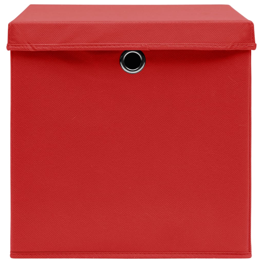 Aufbewahrungsboxen mit Deckeln 10 Stk. 28x28x28 cm Schwarz