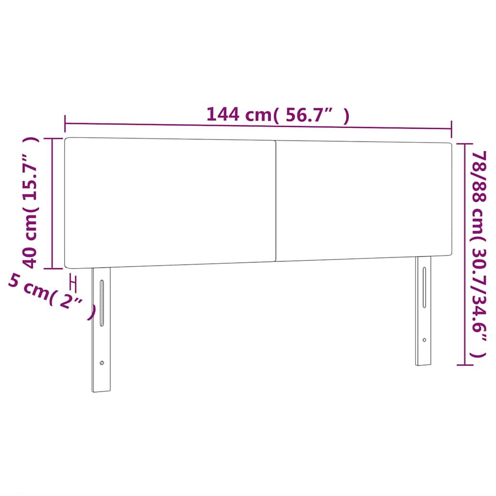 Kopfteil Hellgrau 80x5x118/128 cm Samt