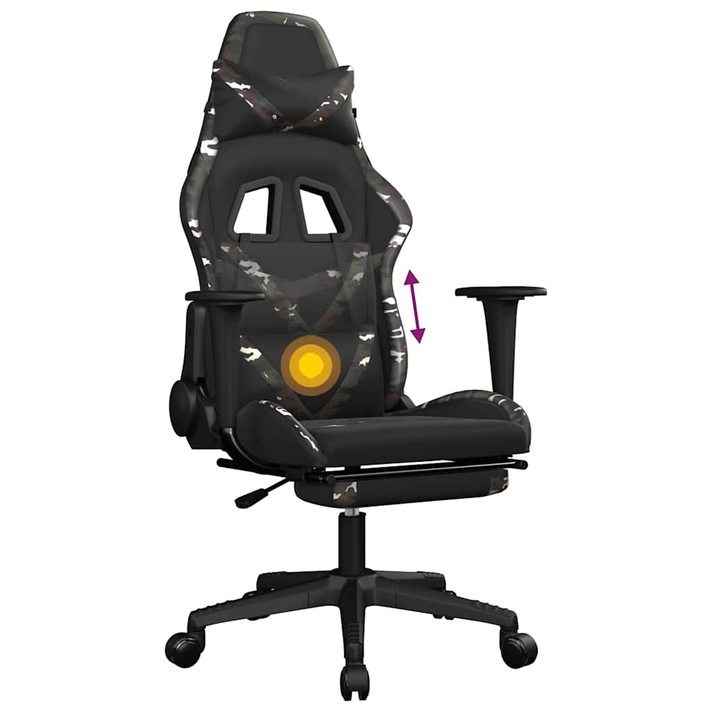 Gaming-Stuhl mit Massagefunktion Schwarz und Grün Kunstleder