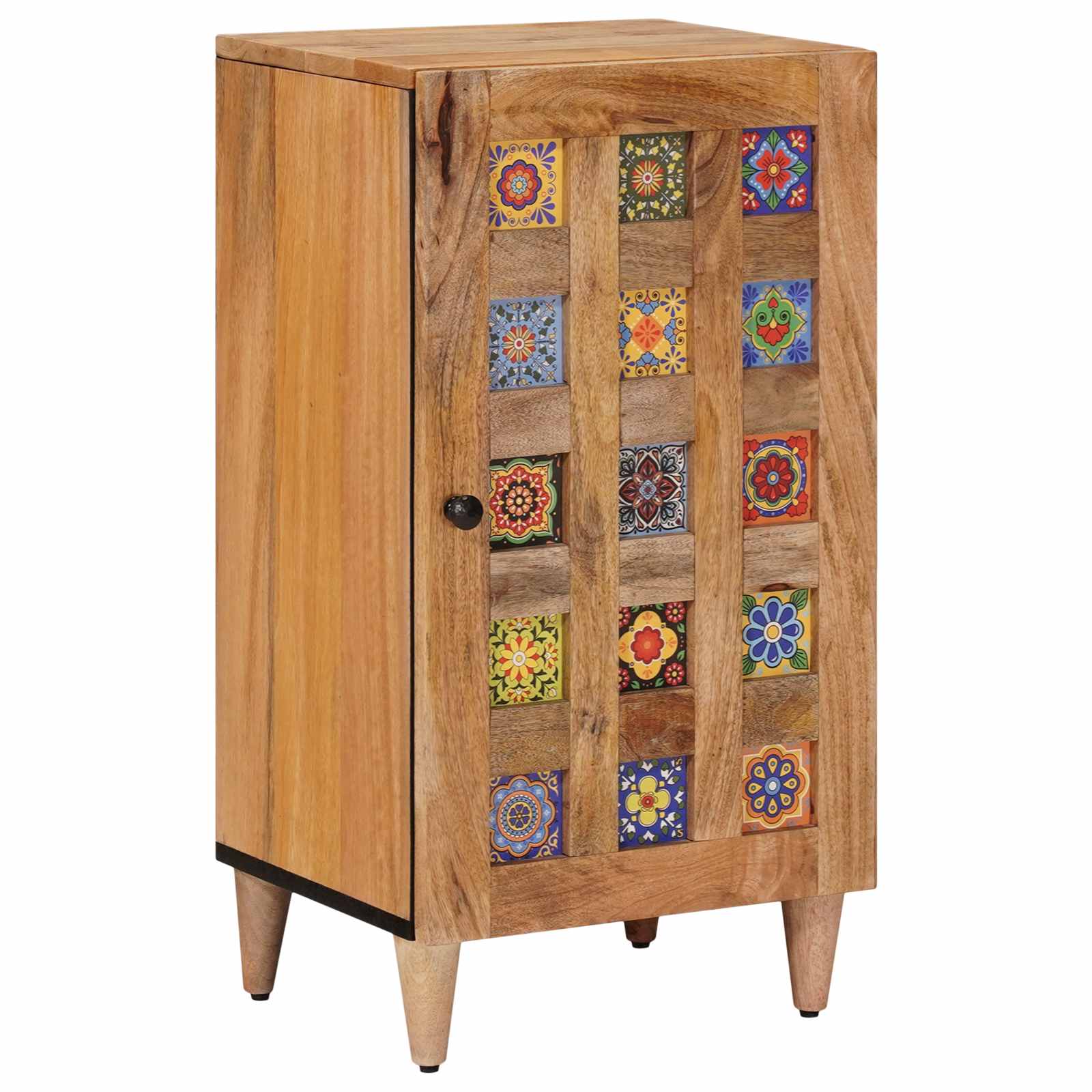 Sideboard mit Speicher Walnuss 40 x 33 x 75 cm Massivholz Mango