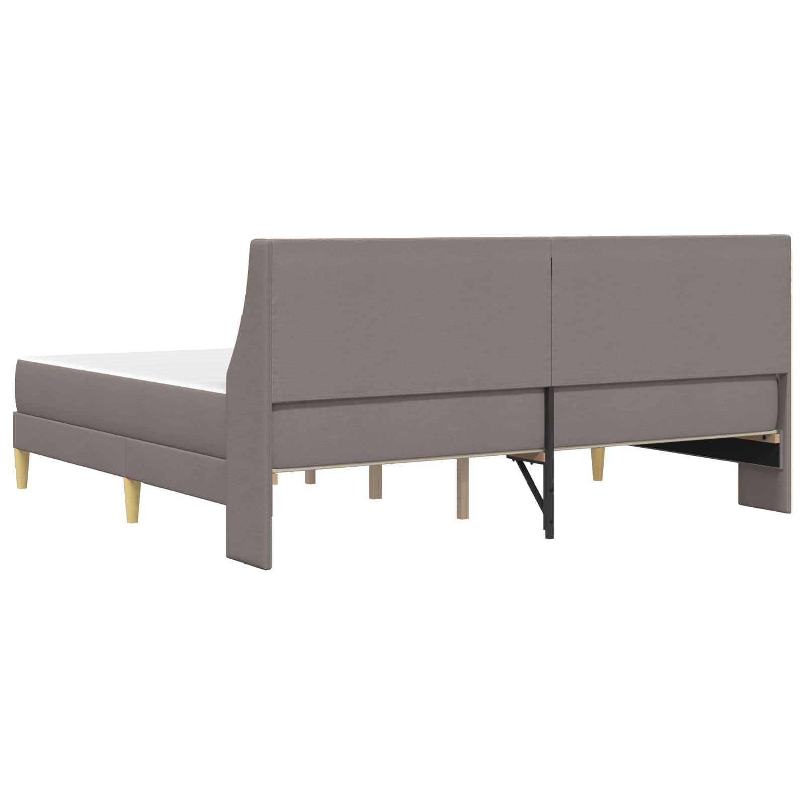 Bettgestell mit Matratze Hellgrau 80x 200 cm Polyester