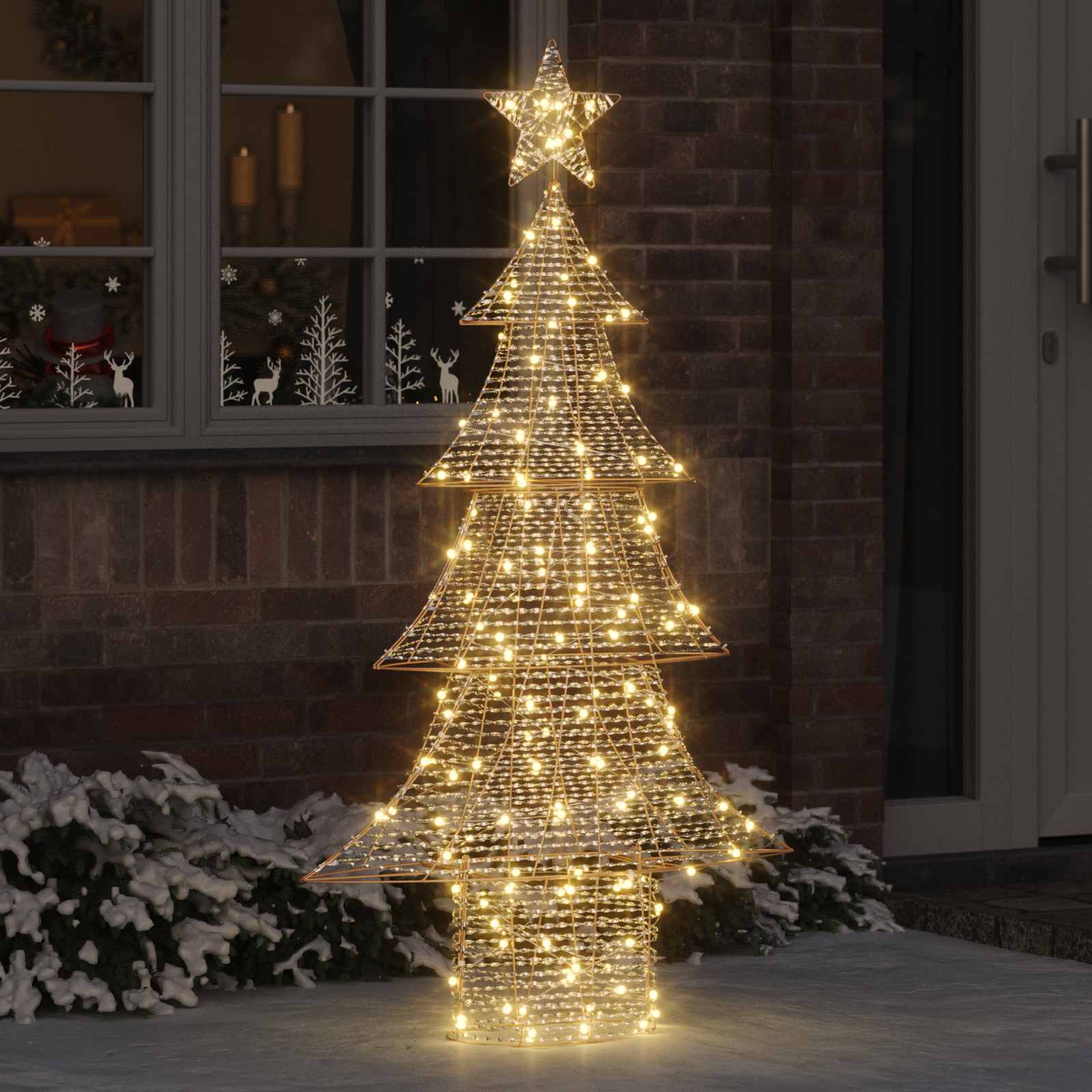 Weihnachtsbaum mit 120 LEDs Warmweiß 120,5 cm PET