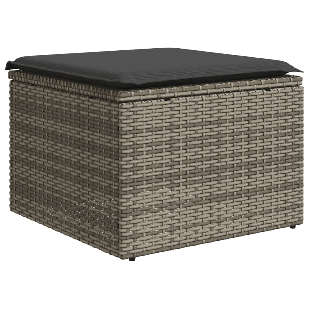 5-tlg. Garten-Sofagarnitur mit Kissen Schwarz Poly Rattan